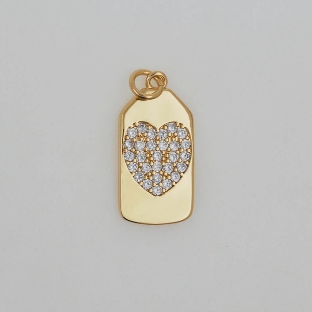 18k Heart Tag Pendant - Picture 2 of 8